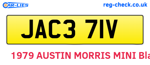 JAC371V are the vehicle registration plates.
