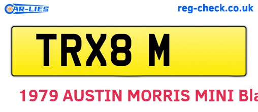 TRX8M are the vehicle registration plates.