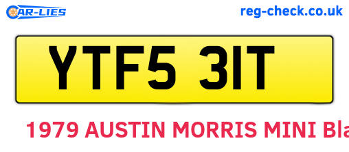 YTF531T are the vehicle registration plates.