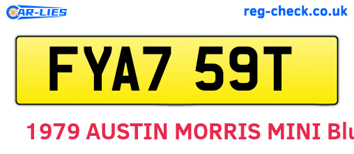 FYA759T are the vehicle registration plates.
