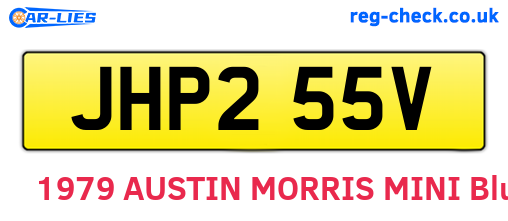 JHP255V are the vehicle registration plates.