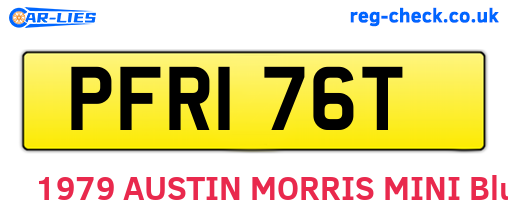 PFR176T are the vehicle registration plates.