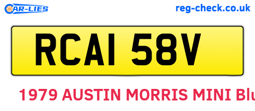 RCA158V are the vehicle registration plates.