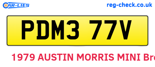 PDM377V are the vehicle registration plates.