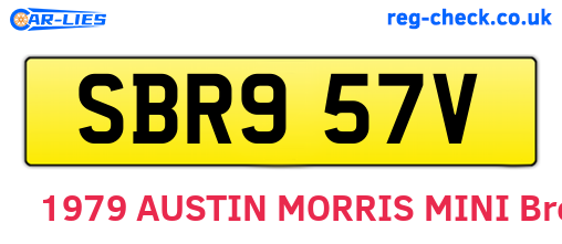 SBR957V are the vehicle registration plates.