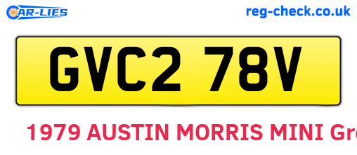 GVC278V are the vehicle registration plates.