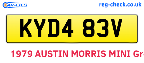 KYD483V are the vehicle registration plates.