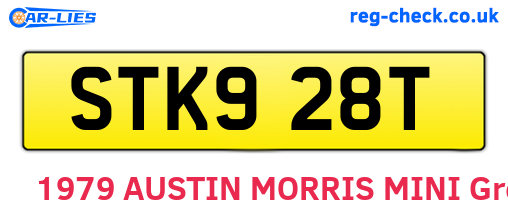 STK928T are the vehicle registration plates.