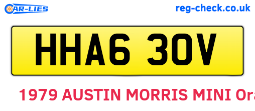 HHA630V are the vehicle registration plates.