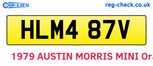 HLM487V are the vehicle registration plates.
