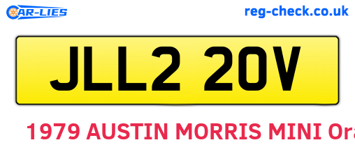 JLL220V are the vehicle registration plates.