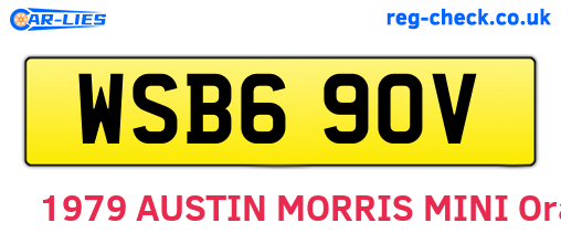 WSB690V are the vehicle registration plates.