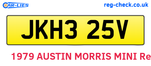 JKH325V are the vehicle registration plates.