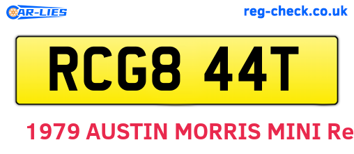 RCG844T are the vehicle registration plates.