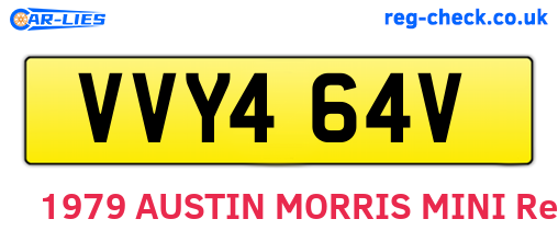 VVY464V are the vehicle registration plates.