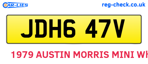 JDH647V are the vehicle registration plates.
