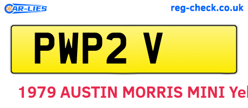 PWP2V are the vehicle registration plates.