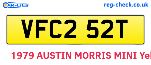 VFC252T are the vehicle registration plates.