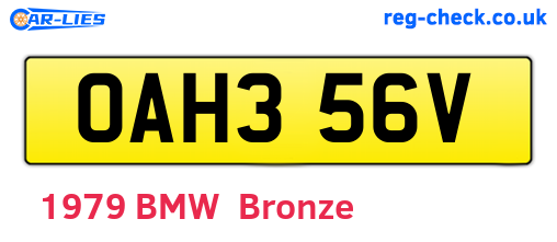 OAH356V are the vehicle registration plates.