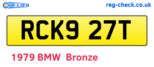 RCK927T are the vehicle registration plates.