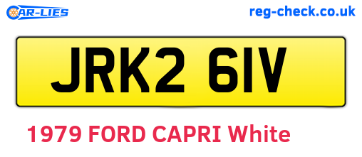 JRK261V are the vehicle registration plates.