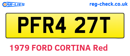 PFR427T are the vehicle registration plates.