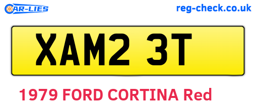 XAM23T are the vehicle registration plates.