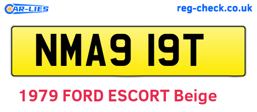 NMA919T are the vehicle registration plates.
