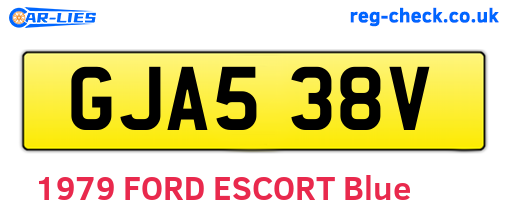 GJA538V are the vehicle registration plates.