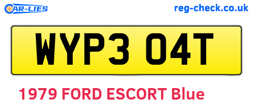 WYP304T are the vehicle registration plates.