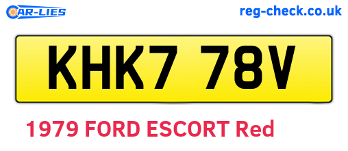 KHK778V are the vehicle registration plates.