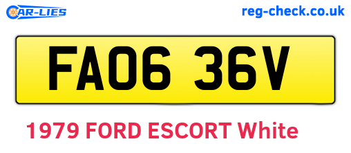 FAO636V are the vehicle registration plates.