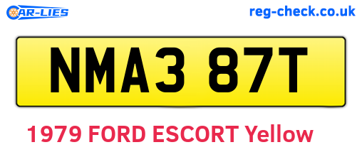 NMA387T are the vehicle registration plates.