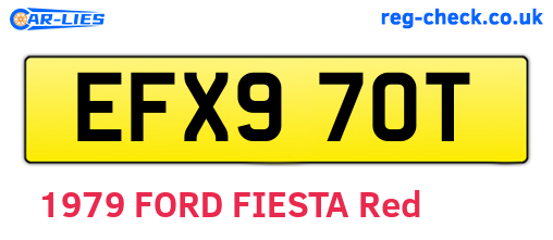 EFX970T are the vehicle registration plates.