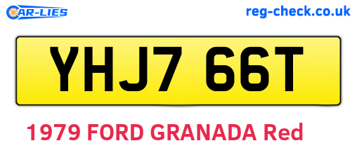 YHJ766T are the vehicle registration plates.