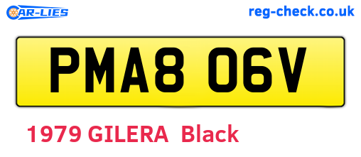 PMA806V are the vehicle registration plates.