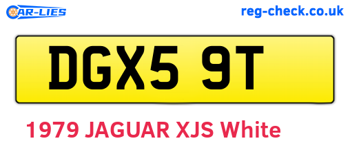 DGX59T are the vehicle registration plates.