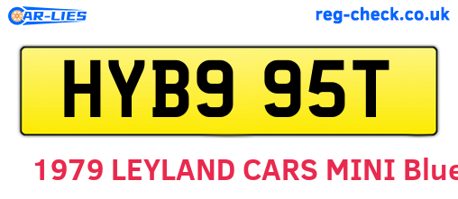HYB995T are the vehicle registration plates.