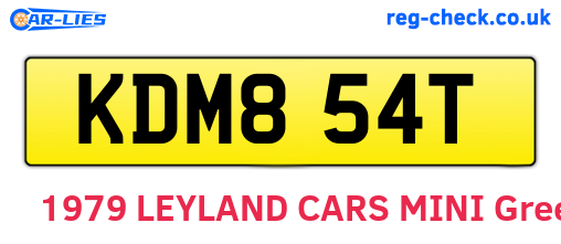 KDM854T are the vehicle registration plates.
