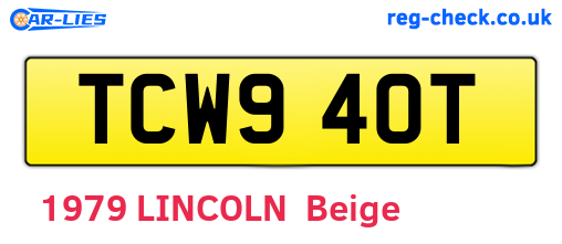 TCW940T are the vehicle registration plates.