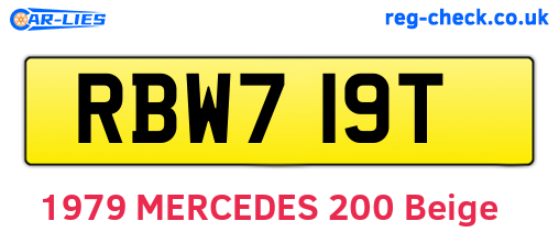 RBW719T are the vehicle registration plates.