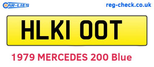 HLK100T are the vehicle registration plates.