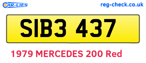 SIB3437 are the vehicle registration plates.