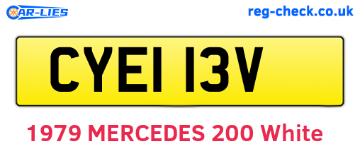 CYE113V are the vehicle registration plates.