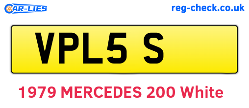 VPL5S are the vehicle registration plates.