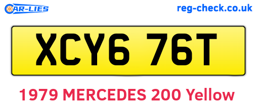 XCY676T are the vehicle registration plates.