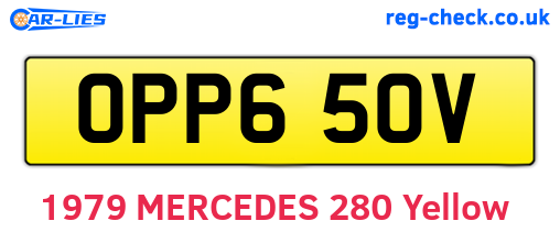 OPP650V are the vehicle registration plates.