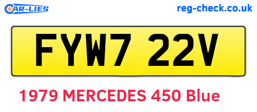 FYW722V are the vehicle registration plates.