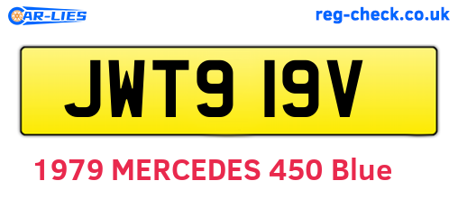 JWT919V are the vehicle registration plates.