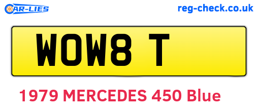 WOW8T are the vehicle registration plates.